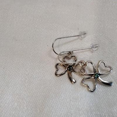 Emerald 925 Shamrock Earrings