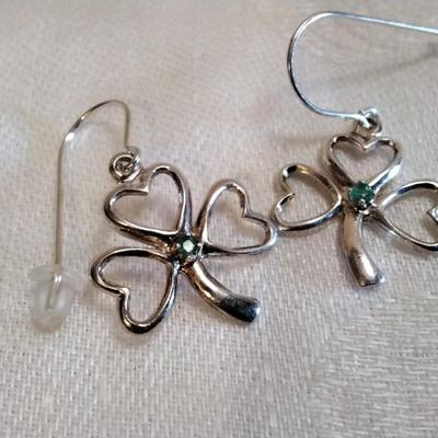 Emerald 925 Shamrock Earrings