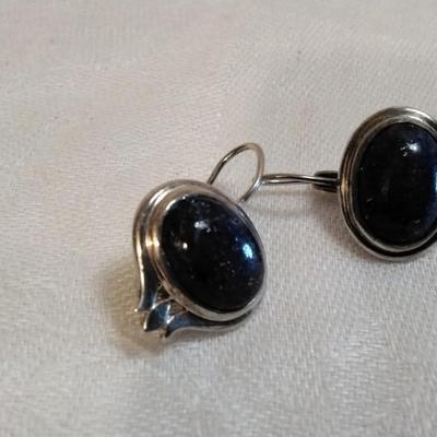 Vintage Lapis Lazuli 925 Earrings