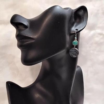 Paul Brackna Abalone And Turquoise 925 Earrings