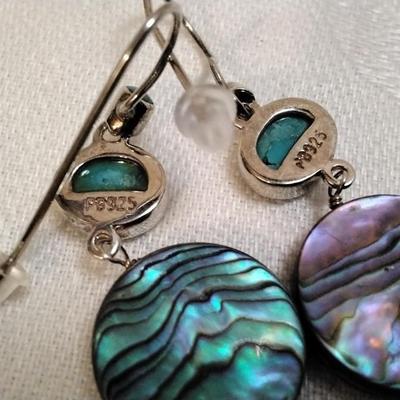 Paul Brackna Abalone And Turquoise 925 Earrings