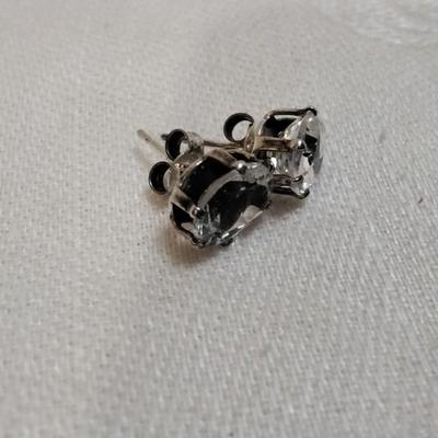 Vintage Aquamarine Stud 925 Earrings