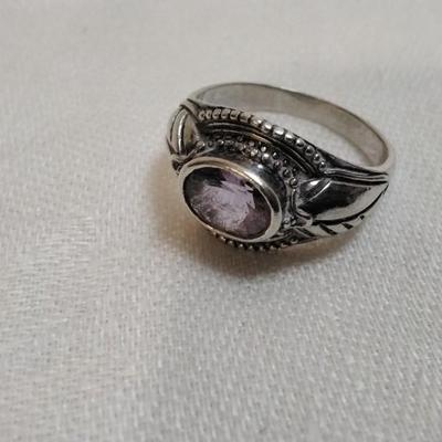 Antique Amethyst Ring Size 8