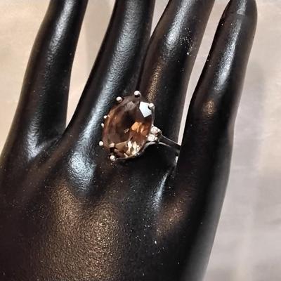 Gorgeous JED Smokey Topaz Gold Vermeil Size 8
