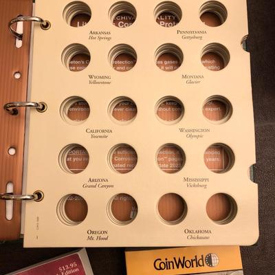 5 Littleton coin albums, coin books, and coins