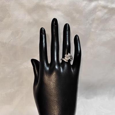Unique Marcasite Flower 925 Ring Size 7