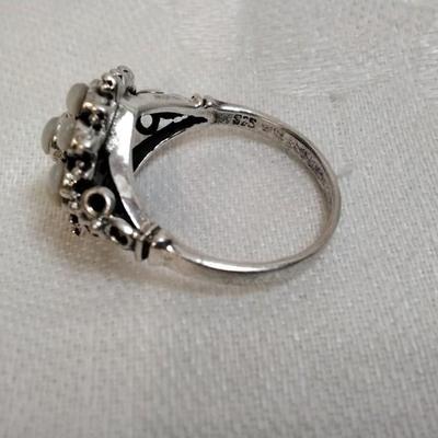 Uniquely Beautiful Moonstone 925 Ring Size 7
