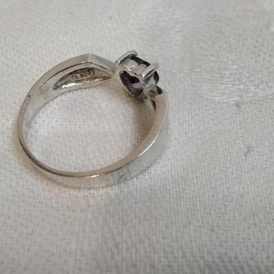 Unique Amethyst Heart 925 Ring Size 8