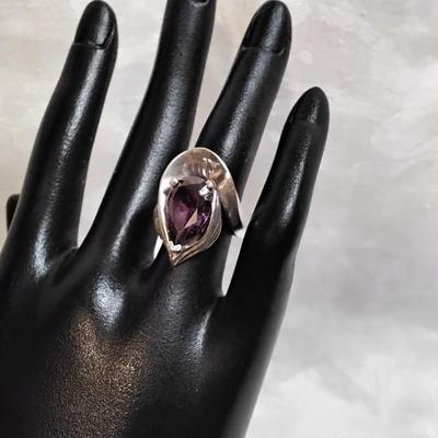 Magnificent Custom Made Amethyst 925 Ring Size 5