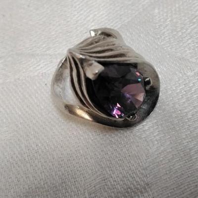 Magnificent Custom Made Amethyst 925 Ring Size 5