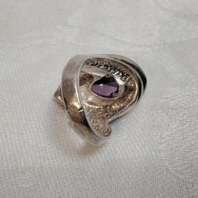 Magnificent Custom Made Amethyst 925 Ring Size 5