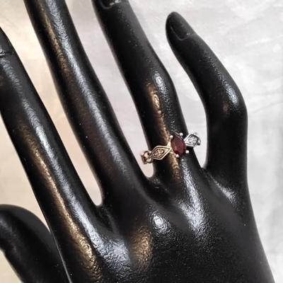 Vintage Garnet 925 Ring Size 6.5