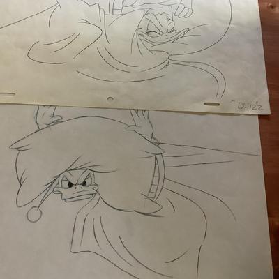 2 Donald Duck Production Cel with matching pencil drawings - 1982 â€œEpcot Pavilion Live Action Filmâ€ â€œCareersâ€ Certificate of...