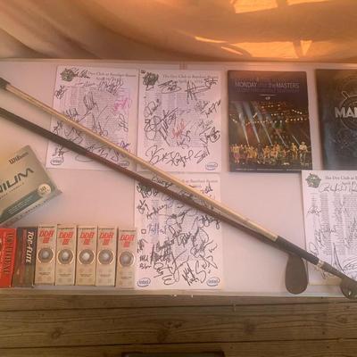 Golf Lot - new golf balls, Hootie & The Blowfish Monday after the Masters signed programs, golf ball retriever, wooden club
