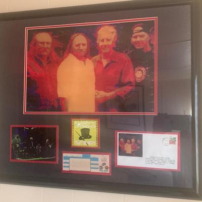 Crosby, Stills, and Nash framed picture and catalog 26"W 22"H