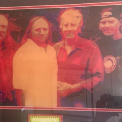 Crosby, Stills, and Nash framed picture and catalog 26"W 22"H