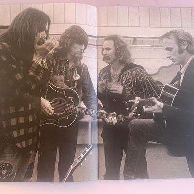 Crosby, Stills, and Nash framed picture and catalog 26"W 22"H