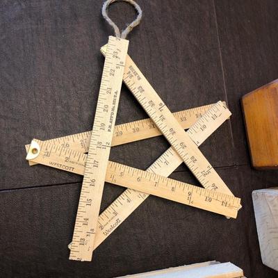 Wooden boxes, crate and star