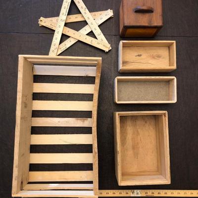 Wooden boxes, crate and star
