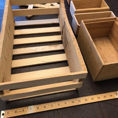 Wooden boxes, crate and star