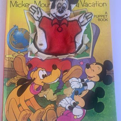 Mickey Mouse Takes a Vacation Puppet Book 1976 & 100% silk tie with box