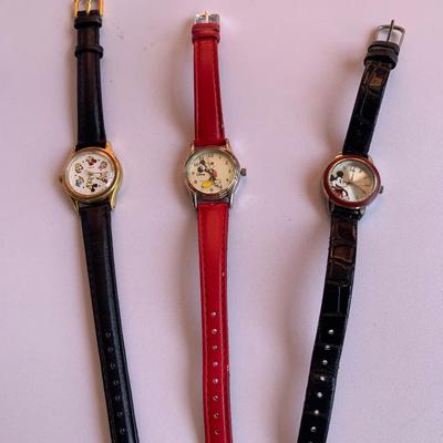 Mickey Mouse Vintage Watches- 3 watches late 1980's and 1990's