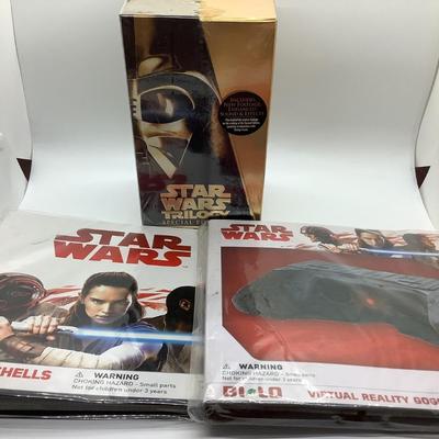 Star Wars new unopened Cosmic shells about 37, collectorsâ€™ album, virtual reality goggles - also unopened Star Wars Trilogy Special...