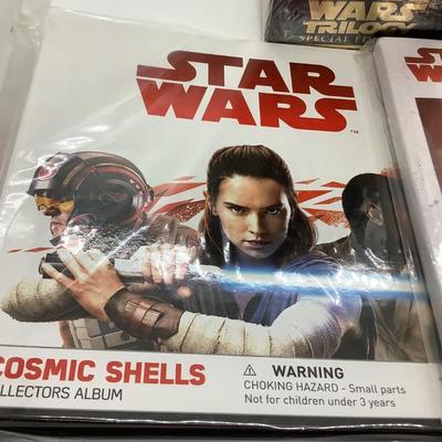 Star Wars new unopened Cosmic shells about 37, collectorsâ€™ album, virtual reality goggles - also unopened Star Wars Trilogy Special...