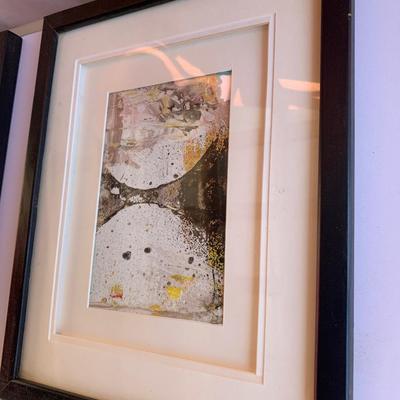 Artist Toby Penney 4 framed & matted surface study mixed media on paper