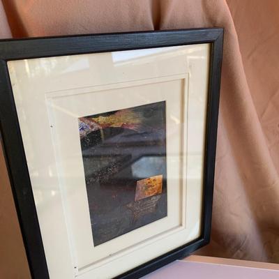 Artist Toby Penney 4 framed & matted surface study mixed media on paper