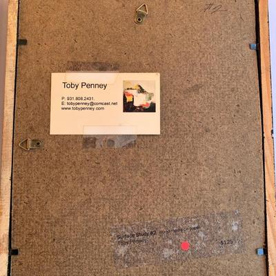 Artist Toby Penney 4 framed & matted surface study mixed media on paper