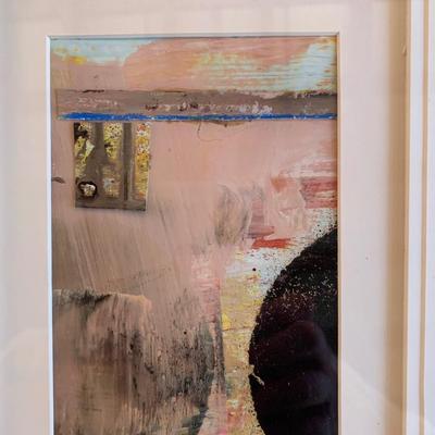 Artist Toby Penney 4 framed & matted surface study mixed media on paper