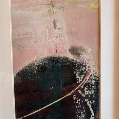 Artist Toby Penney 4 framed & matted surface study mixed media on paper