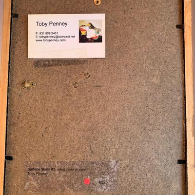 Artist Toby Penney 4 framed & matted surface study mixed media on paper