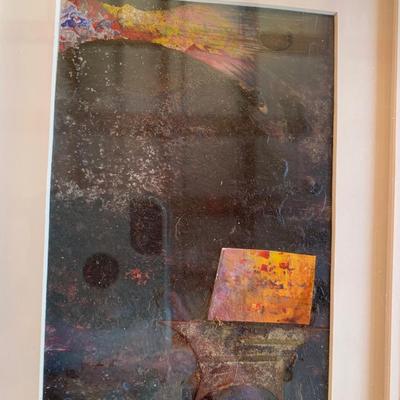 Artist Toby Penney 4 framed & matted surface study mixed media on paper