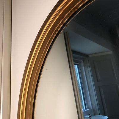 LOT 13M: Brass Colored Oval Mirror