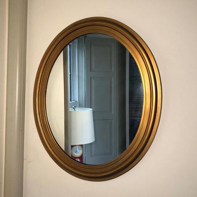 LOT 13M: Brass Colored Oval Mirror