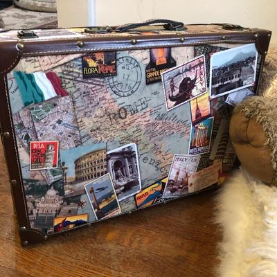 LOT 16M: Photography Props: Suitcase, Stuffed Animals & More