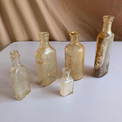 5 Old Glass Bottles