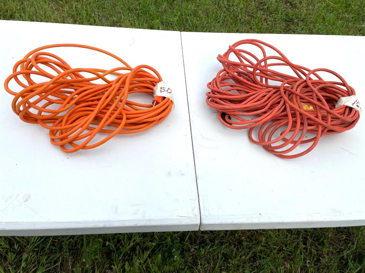 Pair of Extensions Cord sizes 50ft & 100ft.