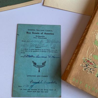 Boy Scout Field Book, Den Mother's Den Book, & Approved and Passed Card 1944 Scout Card