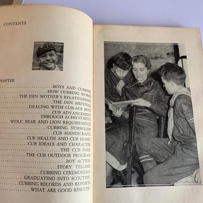 Boy Scout Field Book, Den Mother's Den Book, & Approved and Passed Card 1944 Scout Card