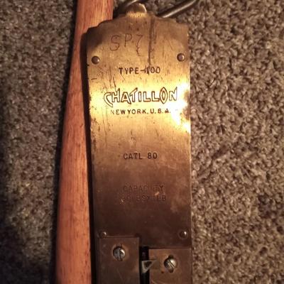 WOODEN CARRY BOX-PICK-CHATILLON WEIGH SCALE-LEATHER HOLE PUNCH AND MORE