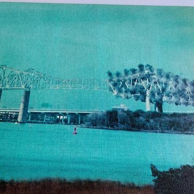 Old Cooper River Bridge Charleston, SC Blowing Up canvas on plastic mounted 11/15/2005 20"W 16"H