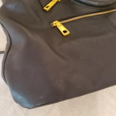 Steven black leather bag