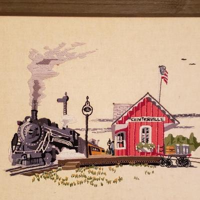 Vintage Framed Crewel Embroidery