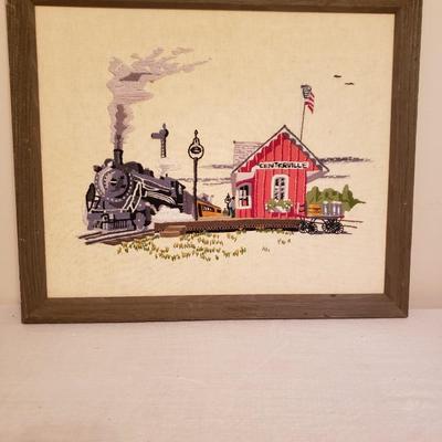 Vintage Framed Crewel Embroidery