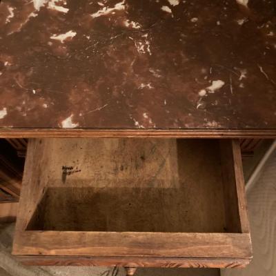 Two Antique French granite-top nightstands