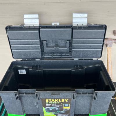 Miscellaneous Tools, 300 ft Measuring tape and STANLEY Toolbox,