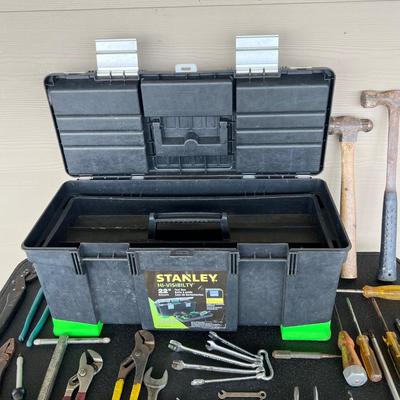 Miscellaneous Tools, 300 ft Measuring tape and STANLEY Toolbox,